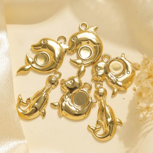 Acier inoxydable animaux Pendentifs, Acier inoxydable 304, Placage de couleur d'or, DIY, doré, 10PC/sac, Vendu par sac