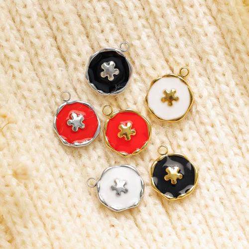 Stainless Steel Flower Pendant, 304 Stainless Steel, plated, DIY & enamel, more colors for choice, 10PCs/Bag, Sold By Bag