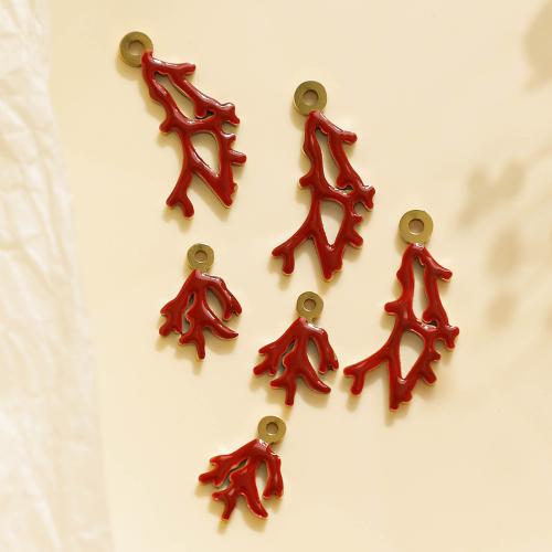 Bijoux pendentifs en acier inoxydable , Acier inoxydable 304, Placage de couleur d'or, DIY & émail, doré, 10PC/sac, Vendu par sac