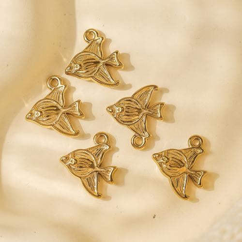 Acier inoxydable animaux Pendentifs, Acier inoxydable 304, Placage de couleur d'or, DIY, doré, 10PC/sac, Vendu par sac