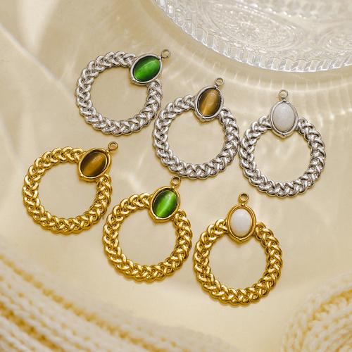 Edelstein Anhänger Schmuck, 304 Edelstahl, mit Naturstein, plattiert, DIY, keine, 10PCs/Tasche, verkauft von Tasche