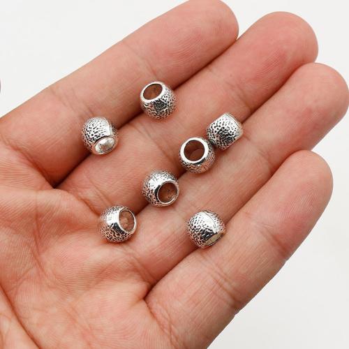 Tibetan Style Spacer Beads, silver color plated, DIY, 8x6.50mm, Inner Diameter:Approx 4mm, 100PCs/Bag, Sold By Bag