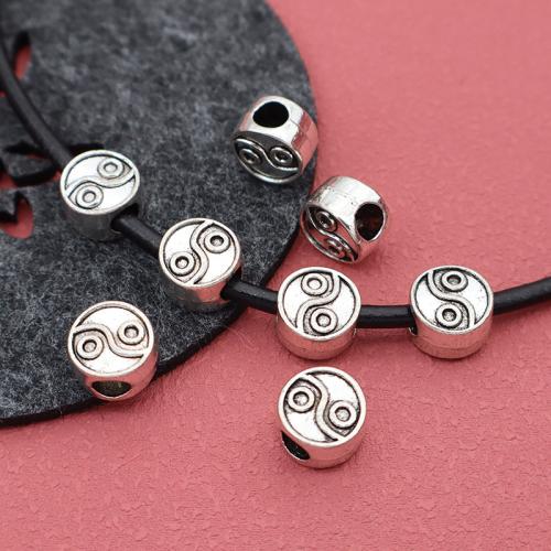 Tibetan Style Spacer Beads, silver color plated, DIY, 11x7mm, Inner Diameter:Approx 5mm, 100PCs/Bag, Sold By Bag