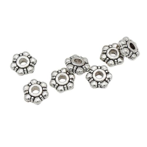 Tibetan Style Spacer Beads, silver color plated, DIY, 8x3mm, 100/Bag, Sold By Bag