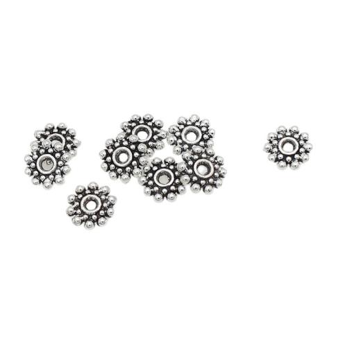 Tibetan Style Spacer Beads, silver color plated, DIY, 8mm, Inner Diameter:Approx 1mm, 100PCs/Bag, Sold By Bag