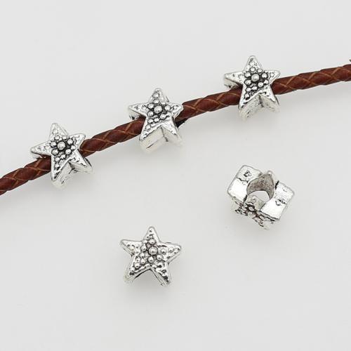 Tibetan Style Spacer Beads, Star, silver color plated, DIY, 8x3x3mm, 100PCs/Bag, Sold By Bag