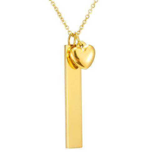 Titanium Steel Necklace, plated, fashion jewelry, more colors for choice, 40x7mm, Length:50 cm, Sold By PC
