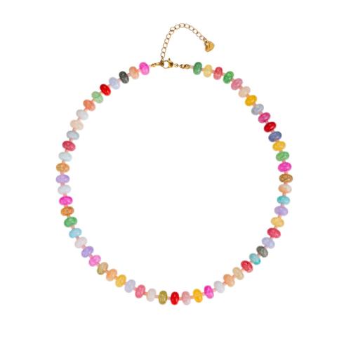 Lampwork Necklace, with Glass Beads, handmade, fashion jewelry & for woman, Sold By PC