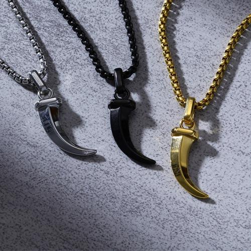 Titanium Steel Pendants, Moon, plated, Unisex & different styles for choice, 26x8x6mm, Sold By PC