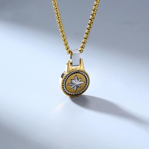 Titanium Steel Pendants, Eight Point Star, plated, Unisex & different styles for choice, 26x16x5mm, Sold By PC