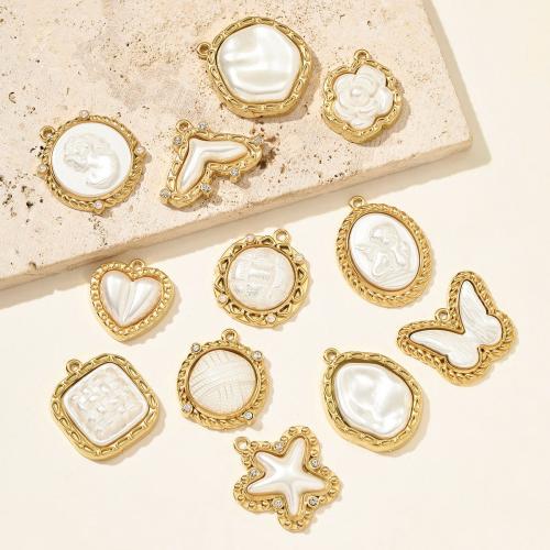 Pendentif en résine, Acier inoxydable 304, avec résine, Placage de couleur d'or, DIY & avec strass, plus de couleurs à choisir, 3PC/sac, Vendu par sac