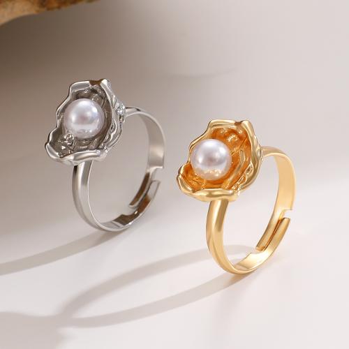 Tibetan Style Jewelry Sets, Stud Earring & finger ring & necklace, with ABS Plastic Pearl, gold color plated, fashion jewelry, more colors for choice, Sold By PC