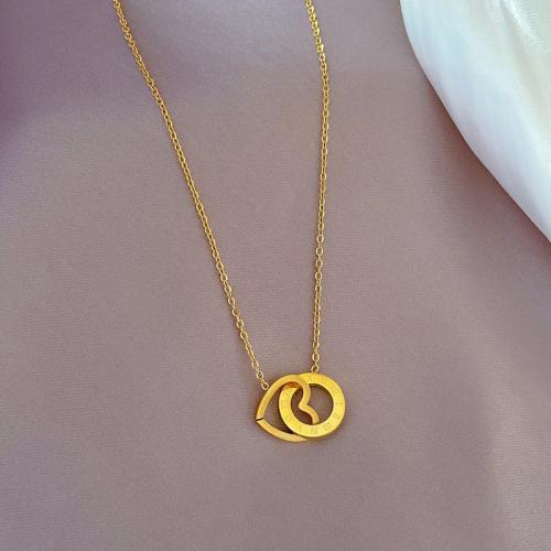 Titanium Steel Necklace, Vacuum Ion Plating, fashion jewelry & for woman & hollow, more colors for choice, Length:Approx 21-50 cm, Sold By PC
