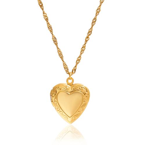 Collier Fashion, Acier inoxydable 304, Plaqué or 18K, peut s’ouvrir et mettre dans quelque chose & bijoux de mode & pour femme, Vendu par PC