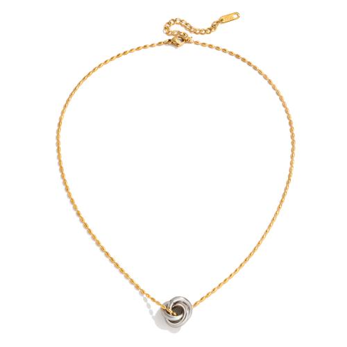 Collier de bijoux en acier inoxydable, Acier inoxydable 304, Placage, bijoux de mode & pour femme & deux tons, Vendu par PC