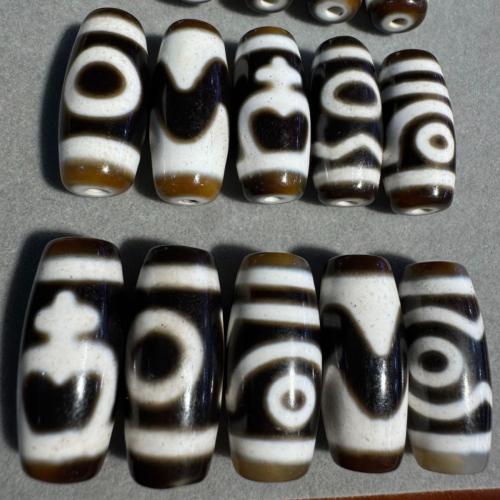 Perles agate dzi tibétaine naturelle, agate Tibétaine, envoyé au hasard & modèle mixte & DIY, 5PC/sac, Vendu par sac