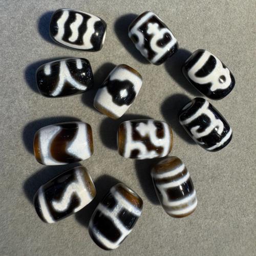 Perles agate dzi tibétaine naturelle, agate Tibétaine, envoyé au hasard & modèle mixte & DIY, 12x16mm, 20PC/sac, Vendu par sac