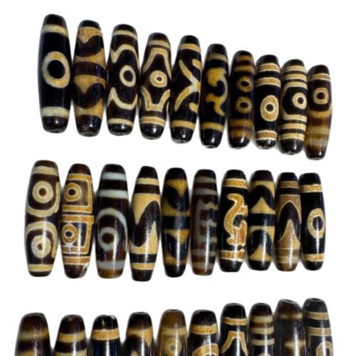 Perles agate dzi tibétaine naturelle, agate Tibétaine, envoyé au hasard & modèle mixte & DIY, 38mm, 5PC/sac, Vendu par sac