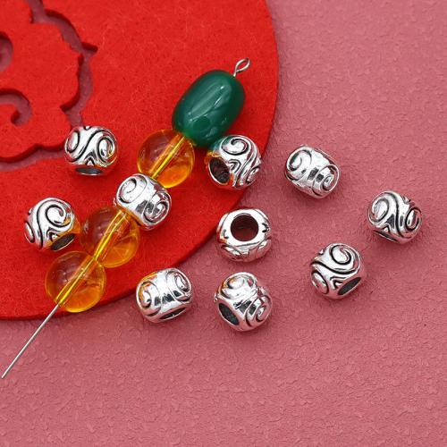 Tibetan Style Spacer Beads, silver color plated, DIY, 9x7mm, 100PCs/Bag, Sold By Bag