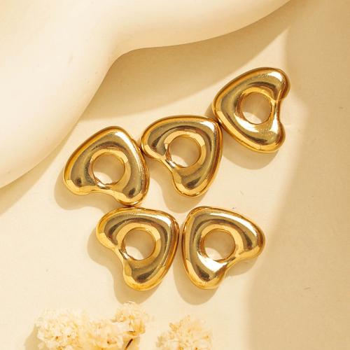 Stainless Steel Heart Pendants, 304 Stainless Steel, gold color plated, DIY, golden, 10PCs/Bag, Sold By Bag