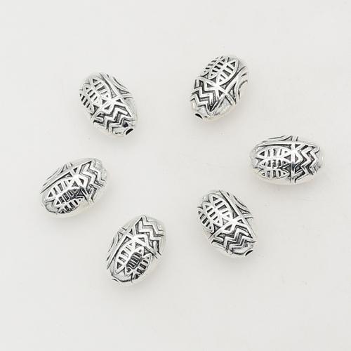Bijoux de perles en alliage de Zinc , Placage de couleur argentée, DIY, 13x8mm, 100PC/sac, Vendu par sac