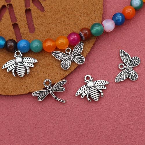Pendentifs animaux en alliage de zinc, Insecte, Placage de couleur argentée, DIY, argent, 100PC/sac, Vendu par sac