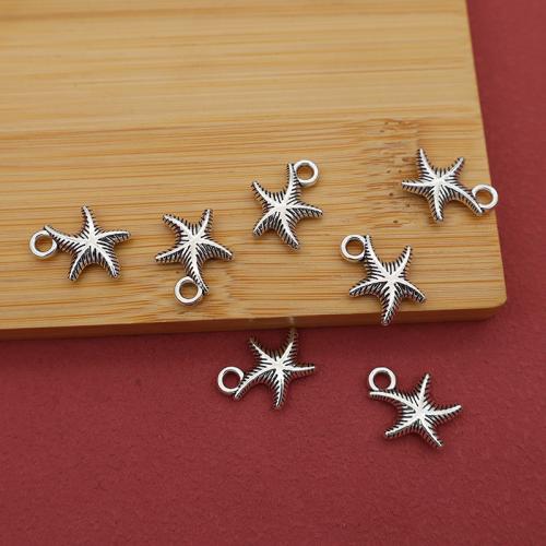 Colgantes Animales de Aleación de Zinc, Estrella de Mar, chapado en color de plata, Bricolaje, 100PCs/Bolsa, Vendido por Bolsa