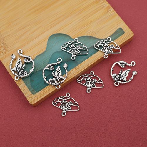 Fleur Tibetan Style connecteur, alliage de zinc, Placage de couleur argentée, DIY, 100PC/sac, Vendu par sac