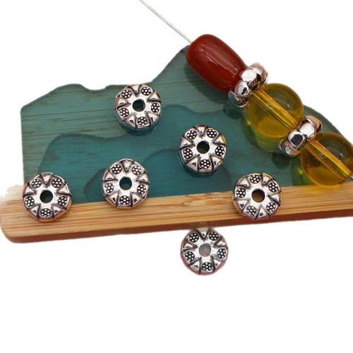 Tibetan Style Spacer Beads, silver color plated, DIY, 9x4mm, 100PCs/Bag, Sold By Bag