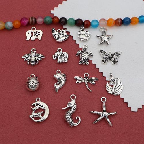 Colgantes Animales de Aleación de Zinc, chapado en color de plata, Bricolaje, 100PCs/Bolsa, Vendido por Bolsa