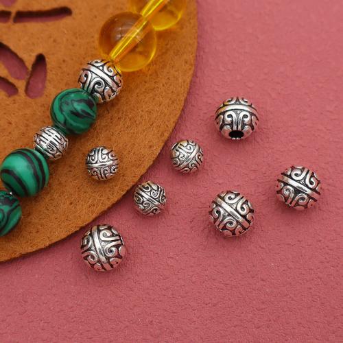 Bijoux de perles en alliage de Zinc , Placage de couleur argentée, DIY, 100PC/sac, Vendu par sac