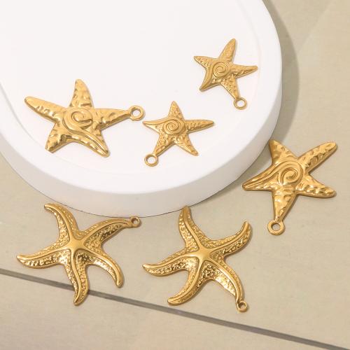Acier inoxydable animaux Pendentifs, Acier inoxydable 304, étoile de mer, Placage, DIY, plus de couleurs à choisir, 10PC/sac, Vendu par sac