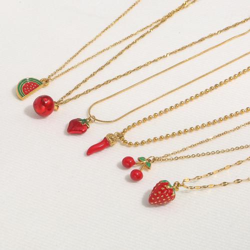 Collier de bijoux en acier inoxydable, Acier inoxydable 304, Placage, bijoux de mode & émail, plus de couleurs à choisir, Vendu par PC