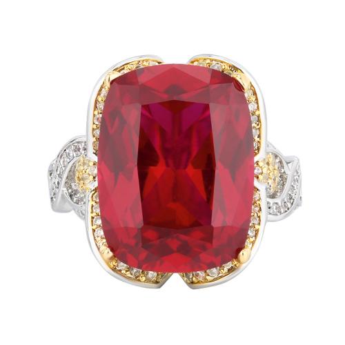 Brass Finger Ring, gold color plated, for woman & with rhinestone & hollow, more colors for choice, Sold By PC