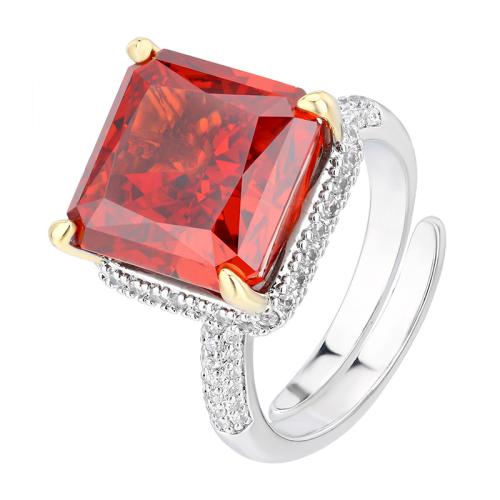 Messing Fingerring, goldfarben plattiert, Modeschmuck & für Frau & mit Strass, keine, verkauft von PC