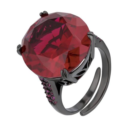Messing Fingerring, goldfarben plattiert, Modeschmuck & für Frau & mit Strass, keine, verkauft von PC