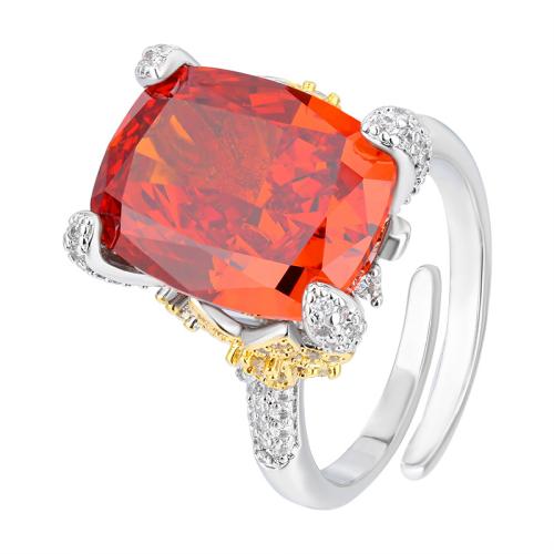 Messing Fingerring, goldfarben plattiert, Modeschmuck & für Frau & mit Strass, keine, verkauft von PC