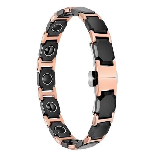 304 Edelstahl Armband, mit Schwarz+Magnet+Stein & Porzellan & 316 L Edelstahl, Modeschmuck & für Frau, Länge:ca. 8.3 ZollInch, verkauft von PC