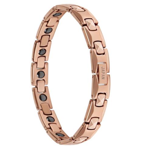 316 L Edelstahl Armband, mit Schwarz+Magnet+Stein, Modeschmuck & für Frau, Roségold, Länge:ca. 7.7 ZollInch, verkauft von PC