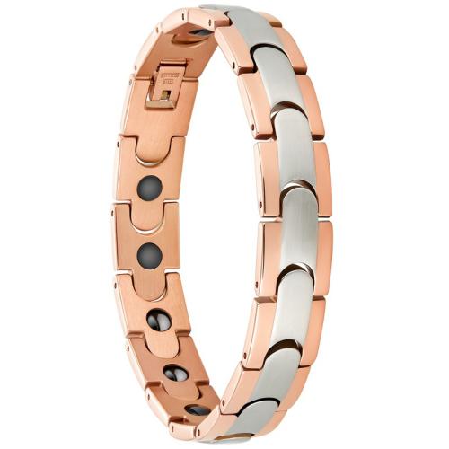 304 Edelstahl Armband, mit Schwarz+Magnet+Stein, Modeschmuck & für den Menschen, Länge:ca. 8.5 ZollInch, verkauft von PC