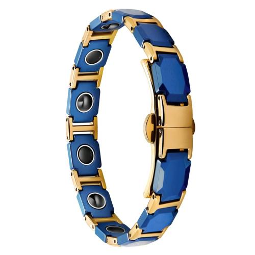 316 L Edelstahl Armband, mit Schwarz+Magnet+Stein & Porzellan, plattiert, Modeschmuck & für Frau, Länge:ca. 7.9 ZollInch, verkauft von PC