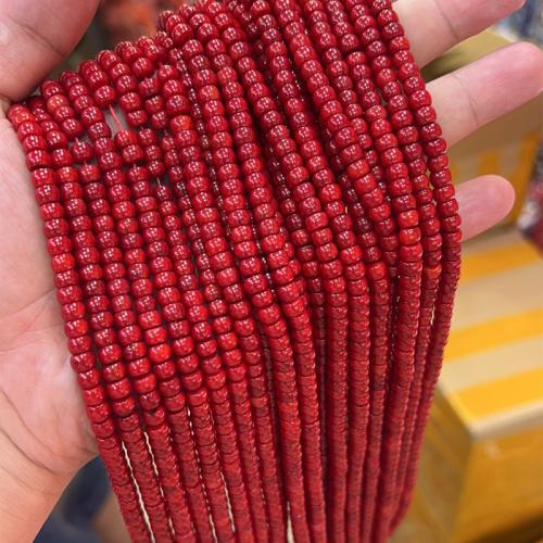 Perles en corail naturel, DIY, 3x5mm, Vendu par Environ 40 cm brin