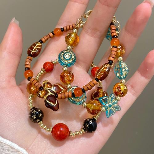 Resin Bracelets, Tibetan Style, with Wood & Resin, gold color plated, fashion jewelry, more colors for choice, Sold By PC