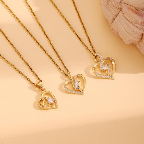 Circón cúbico Micro pavimentar collar de cobre amarillo, metal, chapado, Joyería & micro arcilla de zirconia cúbica, más colores para la opción, libre de níquel, plomo & cadmio, Vendido por UD