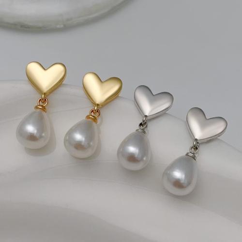 Pendientes de Aleación de Zinc, con Perlas plásticas, chapado en color dorado, Joyería, más colores para la opción, Vendido por Par