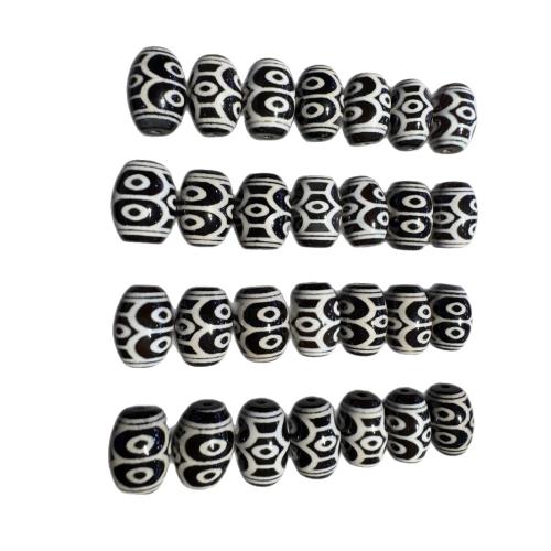 Natural Tibetan Agate Dzi Beads, DIY, 10x14mm, Sold By PC