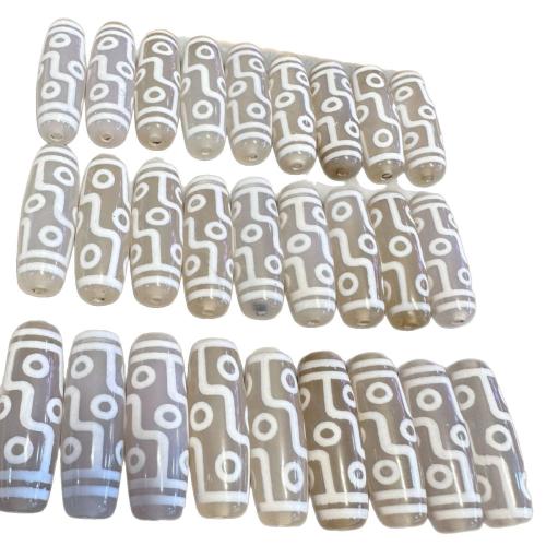 Natural Tibetan Agate Dzi Beads, DIY, 12x30mm, Sold By PC