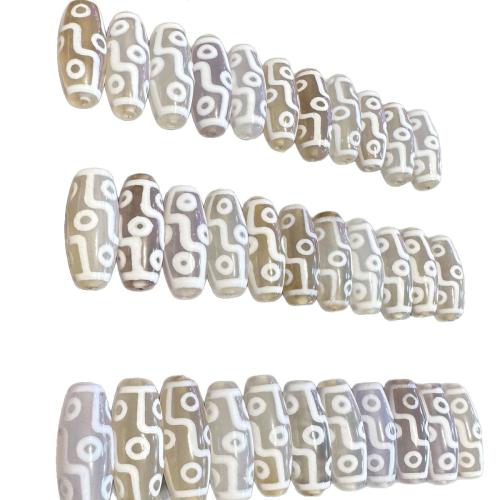 Natural Tibetan Agate Dzi Beads, DIY, 8x20mm, Sold By PC