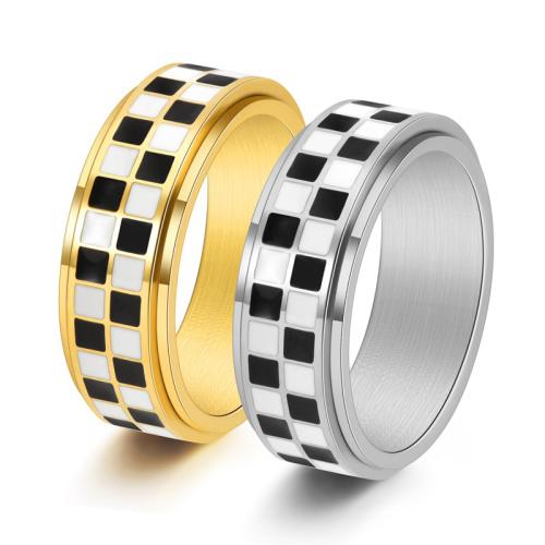 Edelstahl Ringe, 304 Edelstahl, plattiert, drehbare & unisex & verschiedene Größen vorhanden & Epoxy Aufkleber, keine, verkauft von PC