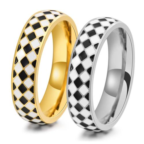 Bague en acier inoxydable, Acier inoxydable 304, Placage, unisexe & normes différentes pour le choix & autocollant époxyde, plus de couleurs à choisir, 8x12mm, Vendu par PC